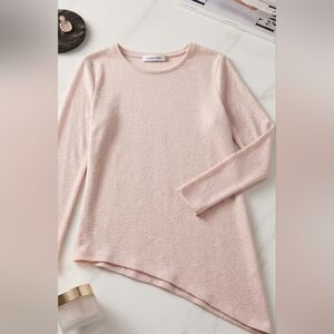 Calvin Klein Pink Silver Glitter Shimmer Asymmetrical Tunic Top XL